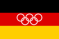 Flagge der gesamtdeutschen Olympiamannschaft